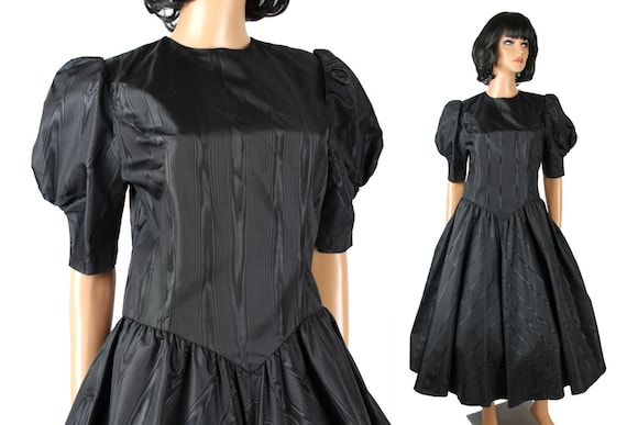 black 80s prom dress