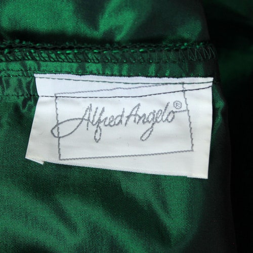 80s Prom Dress Jrs XS Vintage Green Taffeta Black Bead Lace Gown shops Wicked Costume