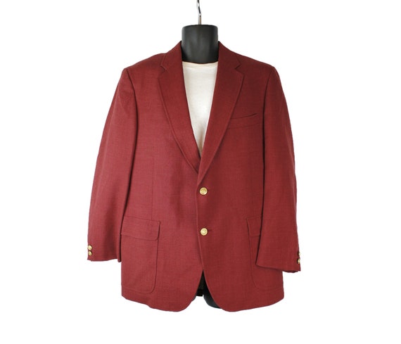 Vintage Mens Blazer 42R 80s Dark Brownish Pink Wool Blend Jacket Sports Coat Etsy Ireland