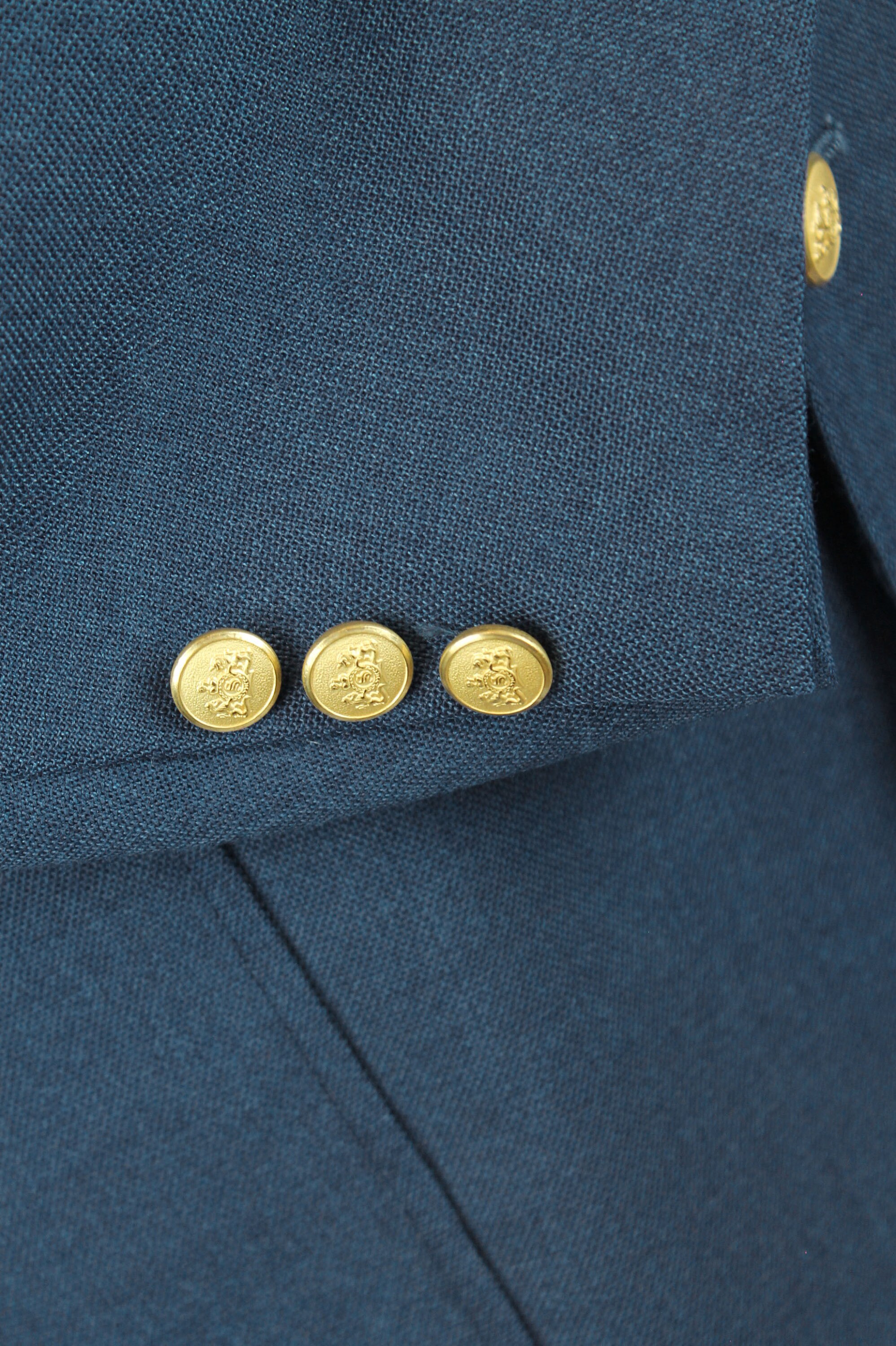 Vintage 80s Blazer 42S Stafford Solid Blue Wool Blend Mens Jacket 
