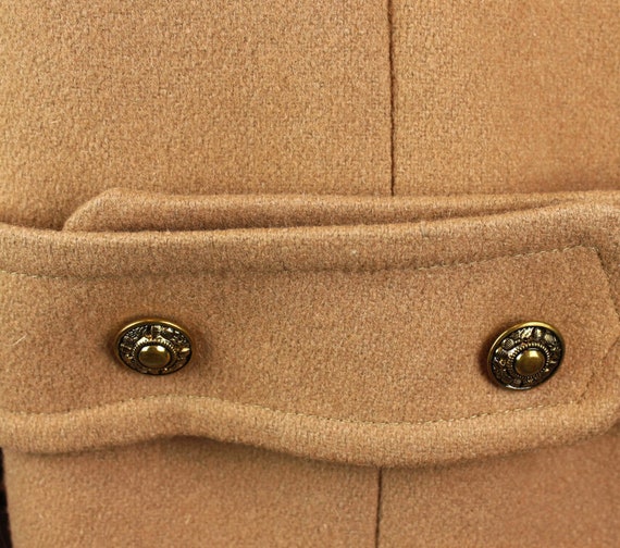 Winter Coat Sz L Vintage 70s 80s Brown Tan Wool F… - image 7