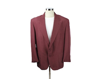 Vintage 90s Blazer 44S Haband Dark Mauve Purplish Pink Jacket Sports Coat