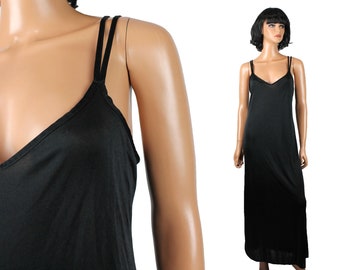 Petra Fashions Nightgown S Long Black Sleeveless Double Strap Full Length Slip