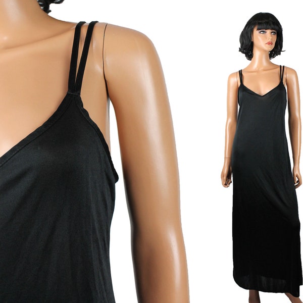 Petra Fashions Nightgown S Long Black Sleeveless Double Strap Full Length Slip
