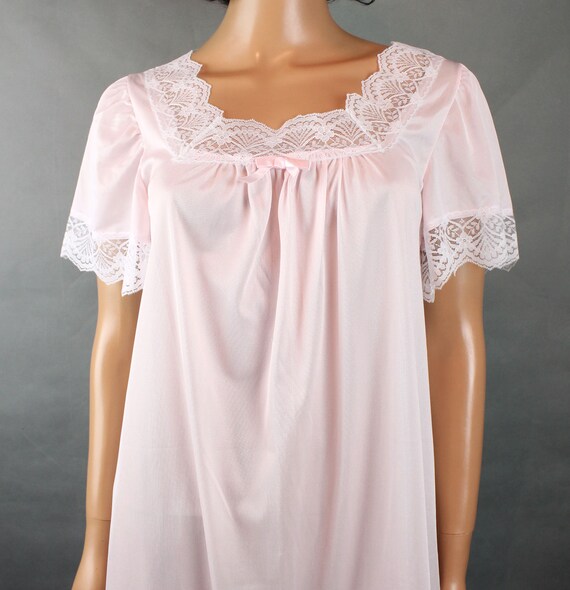 Shortie Nightgown Sz S Vintage Spotlight Pale Pin… - image 2