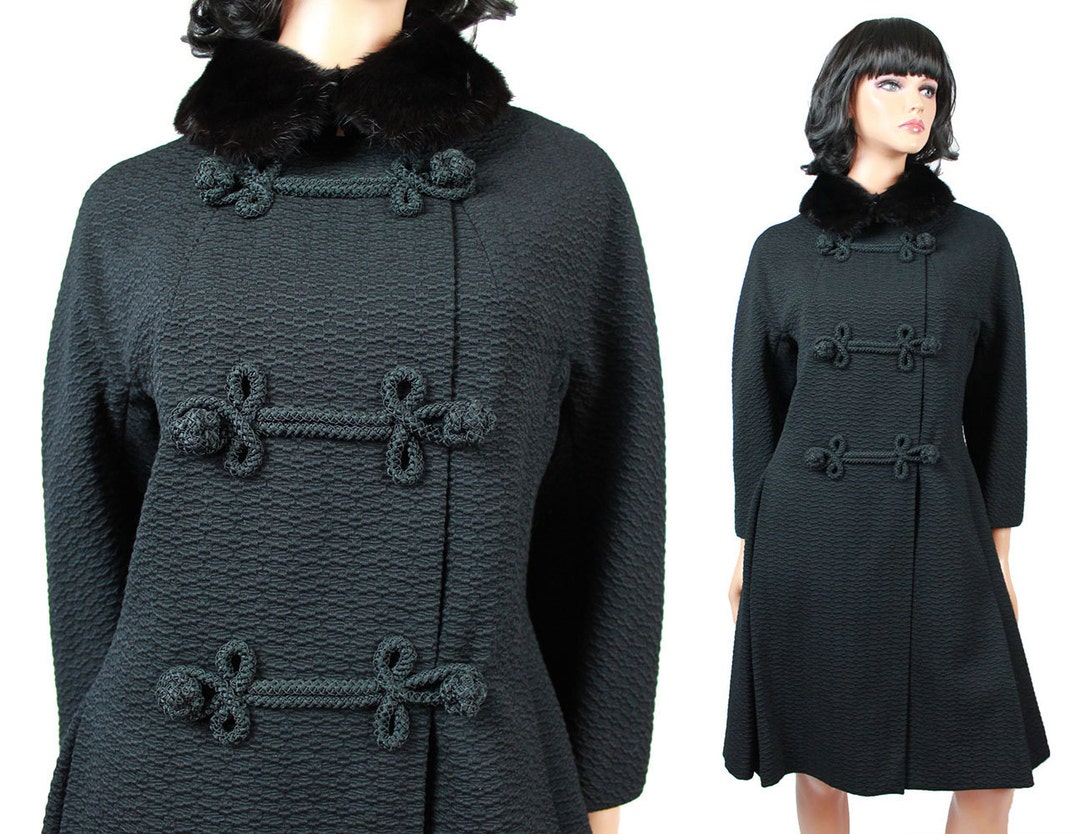 1960s Wool Boucle Belted Princess Coat | S/M