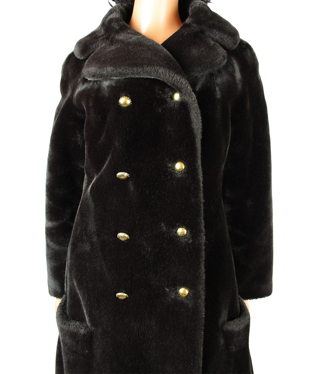 Vintage Coat Sz S 70s Dark Brown Borgazia Faux Seal Fur Winter - Etsy