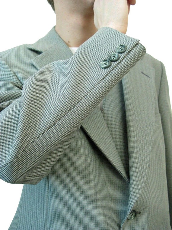 Vintage 3 Piece Suit 41L 37x32 70s Blazer Vest Pa… - image 4