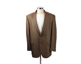 Jos A Bank Blazer 43L Vintage Brown Wool Bamboo Rayon Blend Jacket Sports Coat