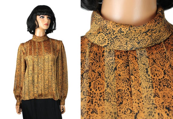 Blusa de cuello alto, talla 12 M, estilo vintage de los años 80