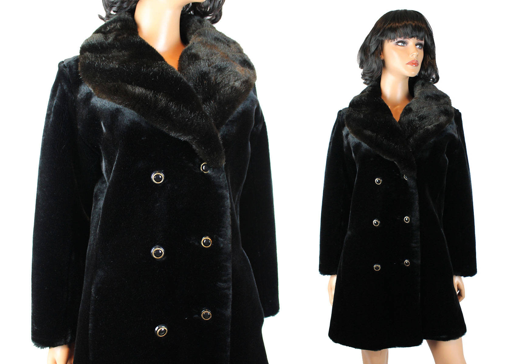 ジャケット・アウター vintage fake fur long coat Size 12/14 - Vintage Full Length (Faux) Fur Coat Size ~ Size