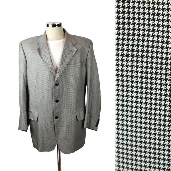 Houndstooth Metal Button Blazer
