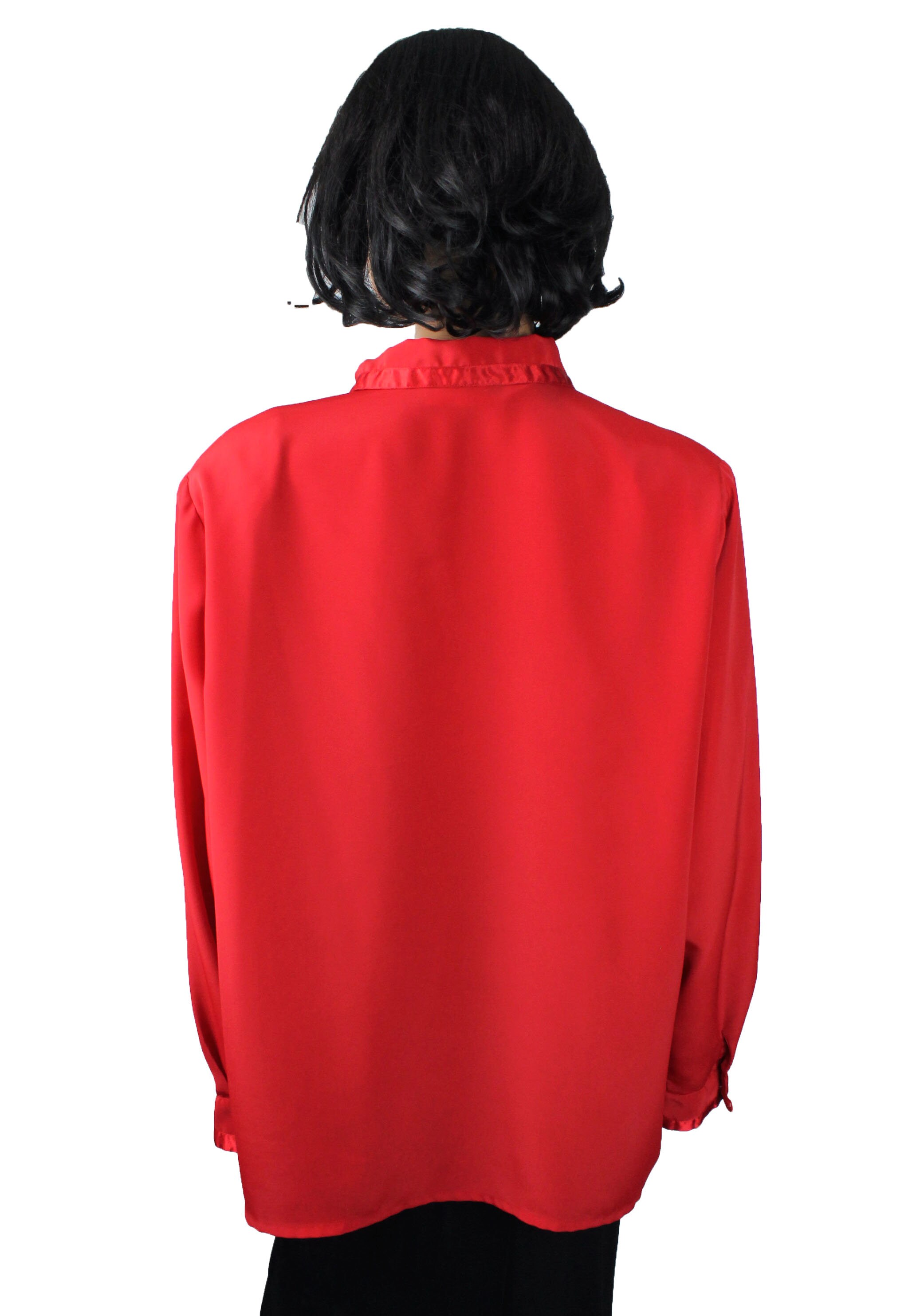Chemisier Femme VINTAGE ROUGE Josephine Chaus - Taille 12 - Manches Courtes à Col Et Boutons - Occasion Bon État