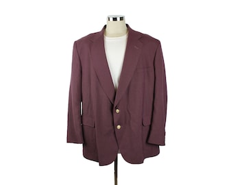 Vintage Blazer 52L Mauve Purple Wool Blend Sports Coat Jacket Stanley Blacker