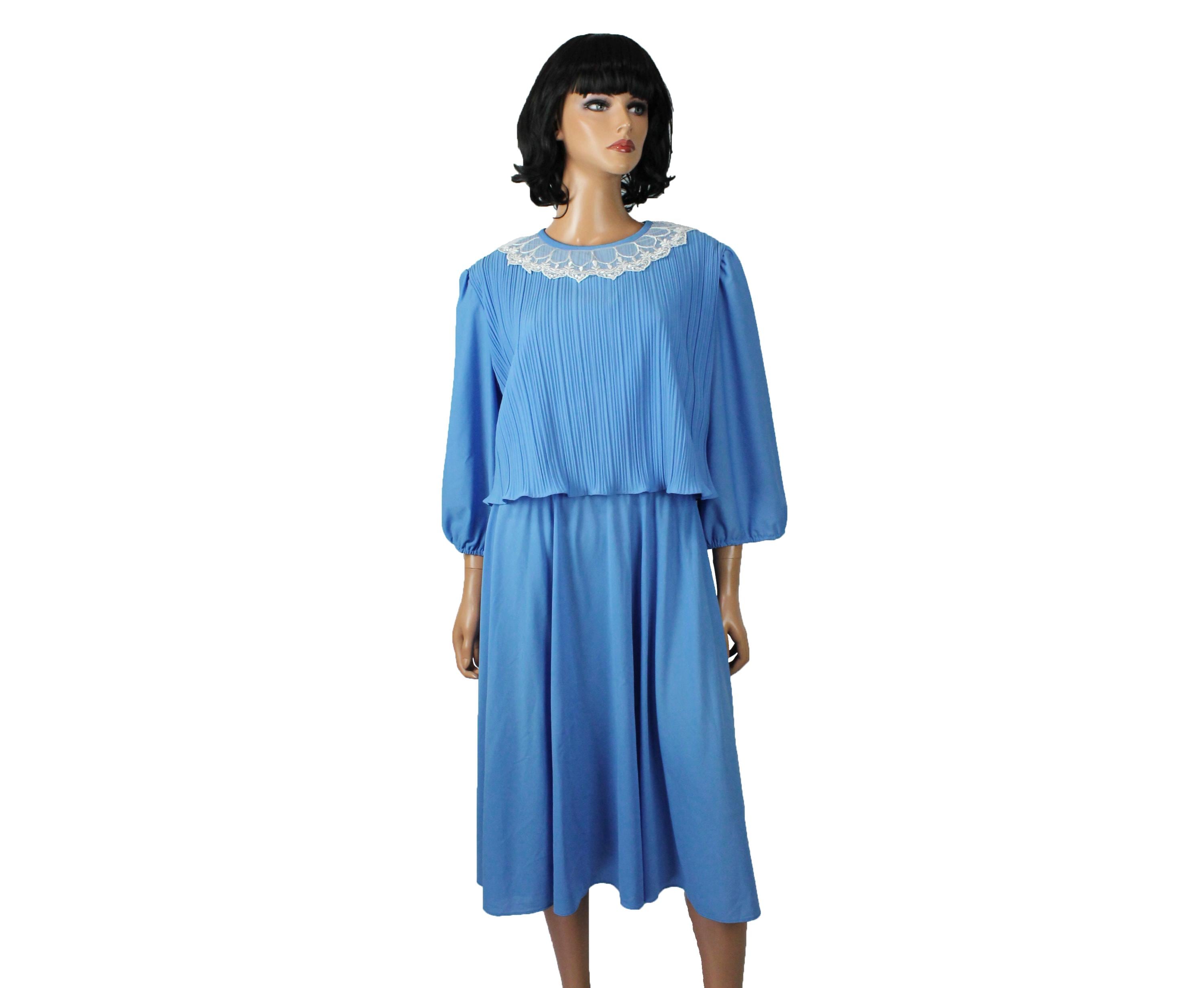 80s Light Blue Dress - Etsy Canada