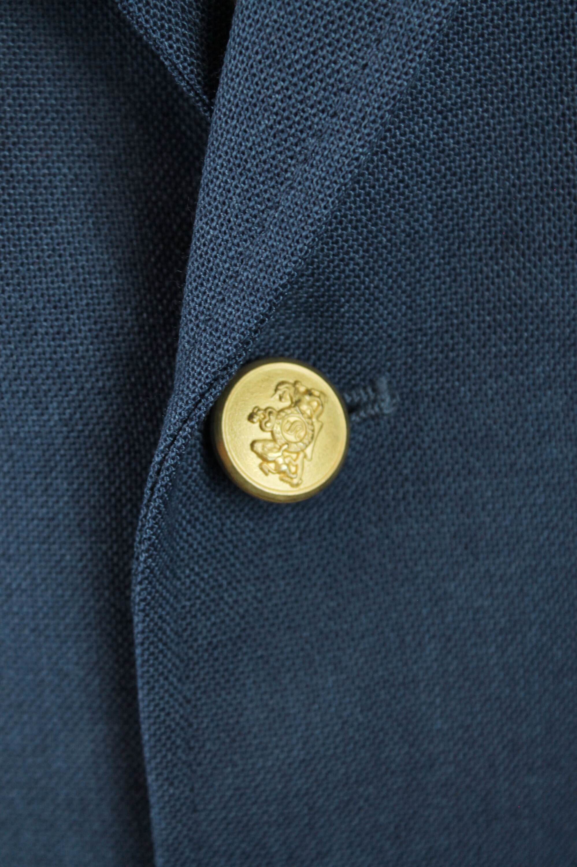 Vintage 80s Blazer 42S Stafford Solid Blue Wool Blend Mens Jacket 