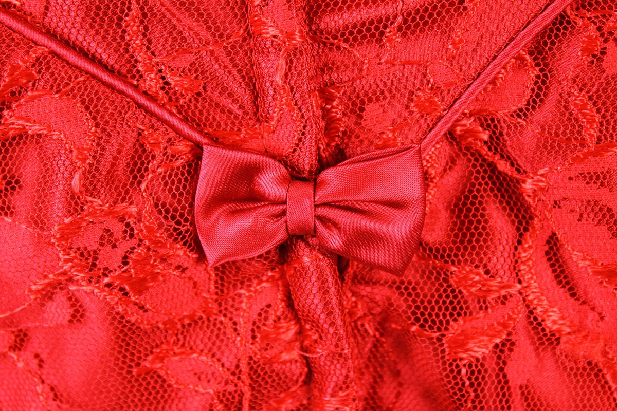 80s Prom Dress XS Red Satin Floral Lace Long Gown Fitted Wiggle Short Sleeve Etsy