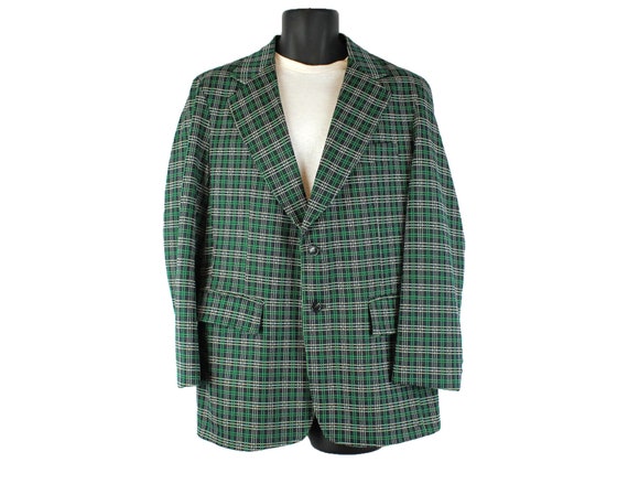 Plaid green blazer Clearance