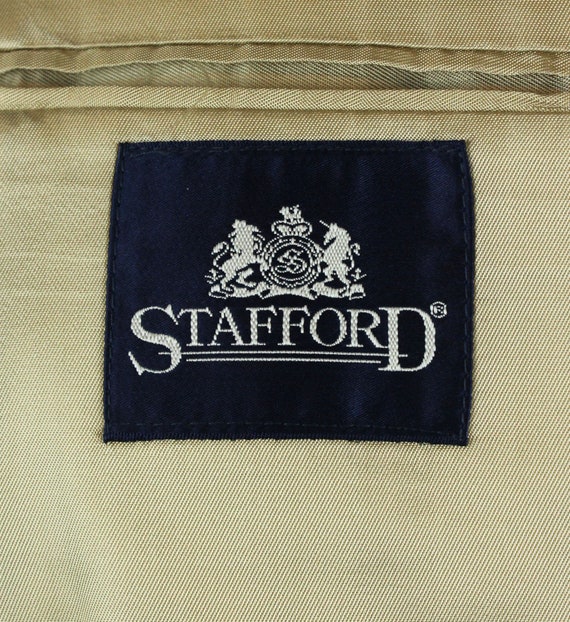 Stafford Sports Coat 43R Vintage 80s Teal Blue Gr… - image 6