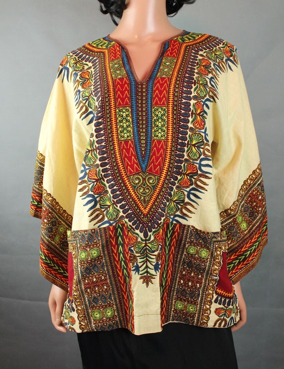 Vintage Dashiki XS S Unisex Tunic African Angel W… - image 2