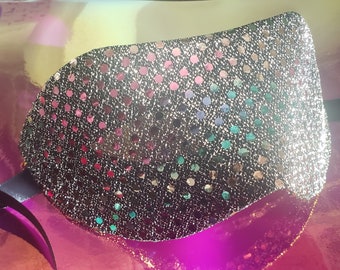 Hologram, Rainbow Womens Costume Mask, Couture Costume Mask, Shiny Glamor Mask, Hidden Eyes Mask, Hidden Illusion Mask, Erotic Costume Mask