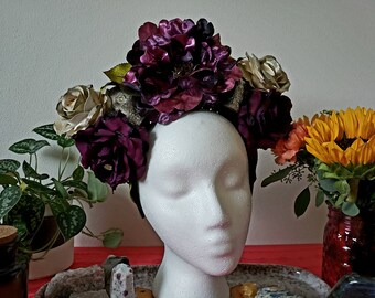 The Heirophant Day of the Dead Headpiece, Dia de los Muertos Headpiece,  Catrina Headpiece, Catrina Headdress, Halloween