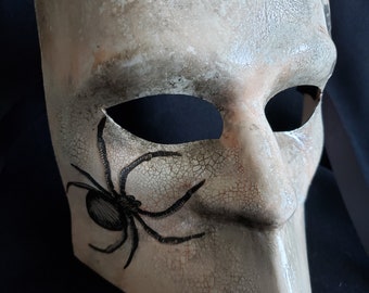 Ready to ship Hecate Bauta Antique Mask/Mens masquerade mask/Halloween Mask/Bauta Mask/Men's Costume/Masquerade Mask/Venetian Mask/Spider