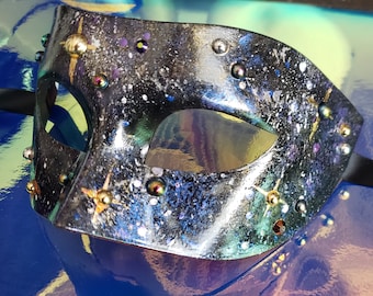 Unendliche Galaxien Maske, Frauen Kostüm Maske, Herren Kostüm Maske, Weltraum Maske, Sterne Maske, Celestial Kostüm Maske, Celestial Stars Universe Art