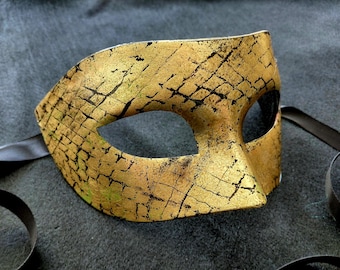 Python, Mens Masquerade Mask, Snake Mask, Snake Costume, Halloween Mask, Womens Snake Mask, Gold Mens Costume Mask, Couture Fashion Mask