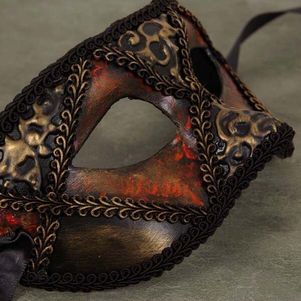 Mask--Handmade Masquerade/Costume/Halloween/Mardi Gras Mask by Effigy, -Diablo Italiano-
