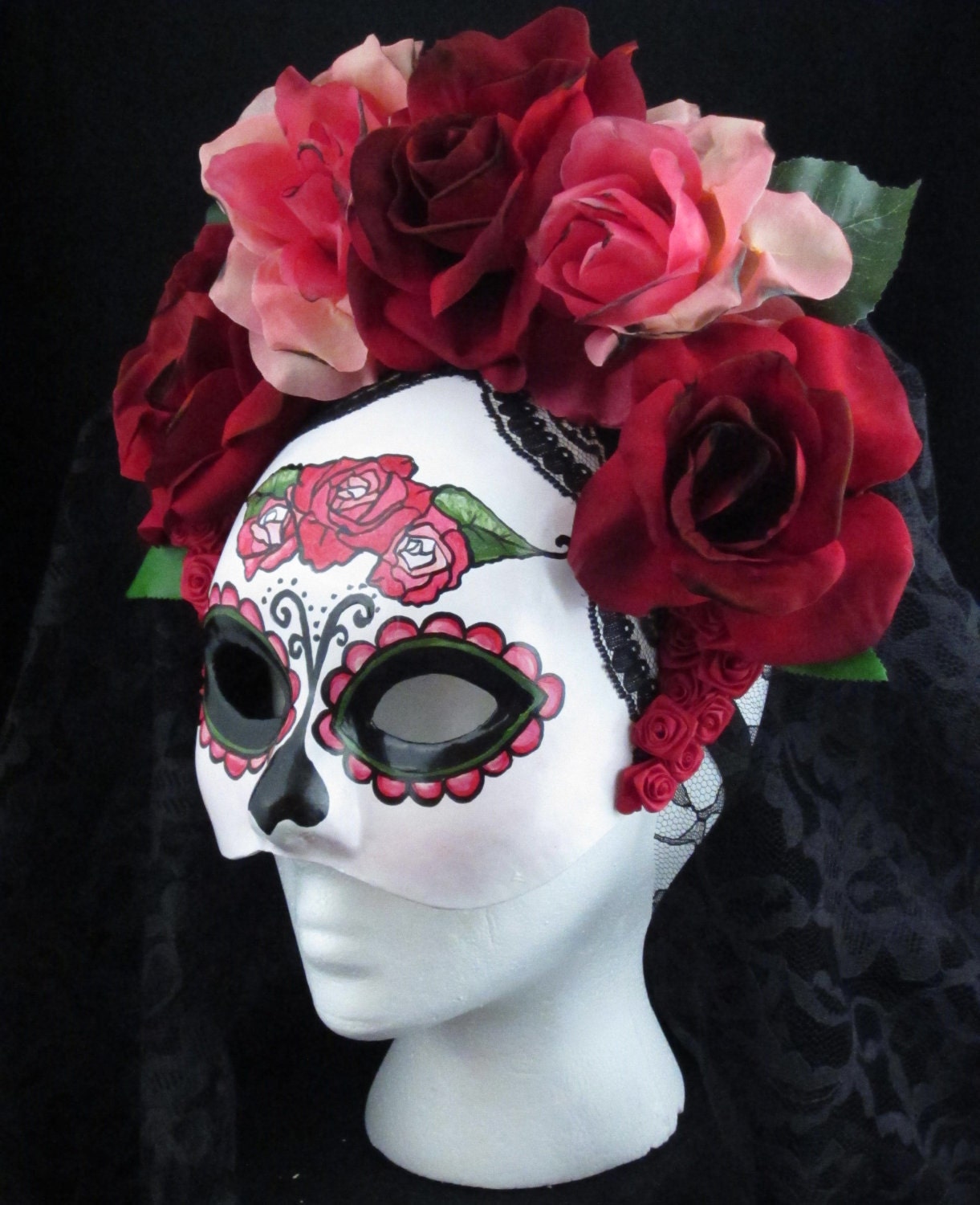 little-catrina-mask-day-of-the-dead-mask-with-attached-etsy