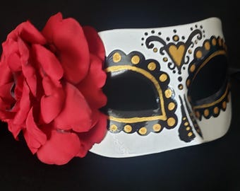 El Mujer Brillante Mask, Day of the Dead Mask, Dia de los Muertos, Catrina Costume Mask, Muertos women's Mask, Day of the Dead Women's Mask