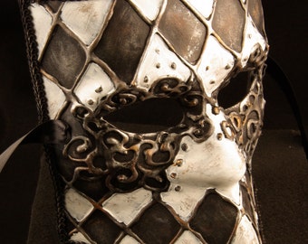 メンズ用ブラックバウタマスク（DIY） - フルフェイスのベネチアン