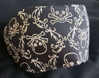 Tod Kult Maske, Totenkopf Herren Kostüm Maske, Skulls Damen Maske, Glänzende Glitzer Maske, versteckte Augen Maske, versteckte Illusion Maske, Couture Kostüm