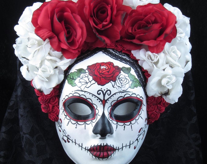 Right Red Mask for Day of the Dead/dia De Los Muertos/costume ...