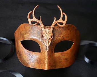 The Stag Mask, Mens Masquerade Mask, Skull Mask, Animal Costume, Halloween Mask, Mens Erotic Mask,  Mens Costume Mask, Stag Lover Gift Mask