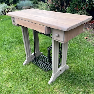 Singer Sewing Machine table - finished in a contemporary neutral shade