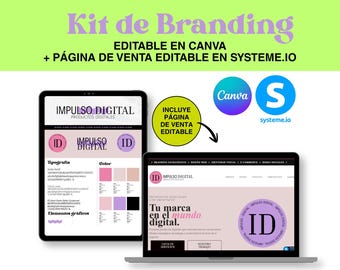 Editable Branding Kit in Canva + eBook Template + Sales Page Template for Systeme.io | Instant Download