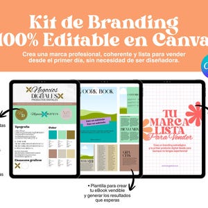 Brand Kit Editable en Canva + Plantilla eBook | Kit de Branding para Emprendedoras | Identidad Visual + Logos