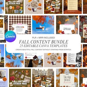 Autumn Canva Templates, Fall Social Media Templates, Content Planner, Instagram Templates, Digital Download