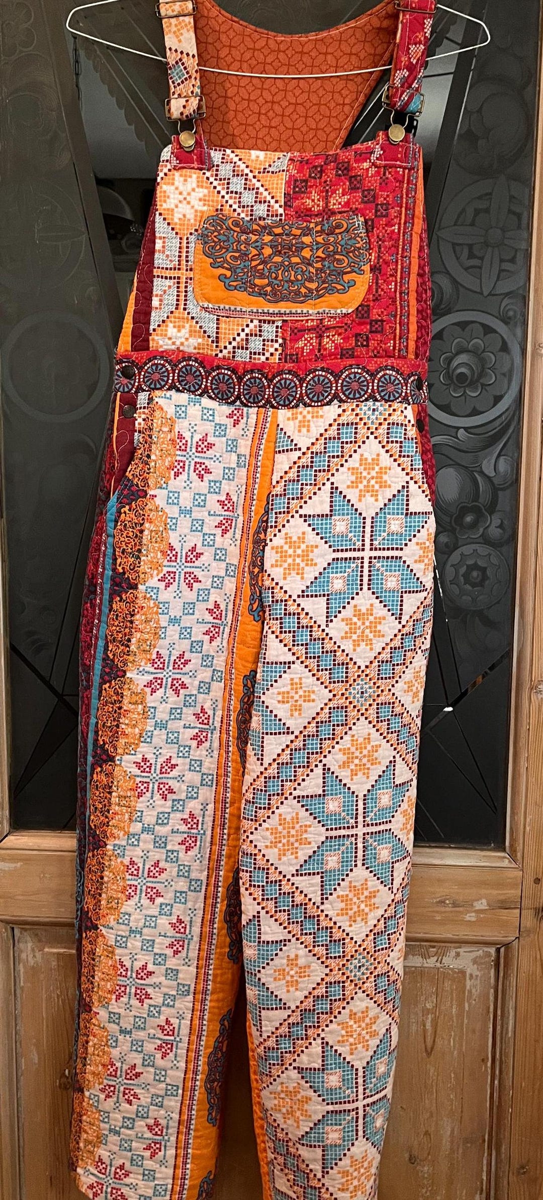 SOLD. Quilted “boho” Overalls. Size Small-medium. - Etsy