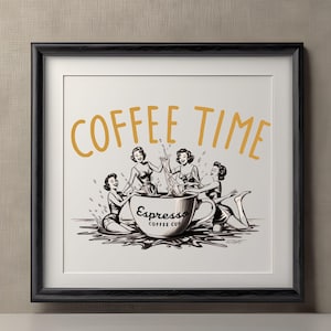Arte de parede retrô para hora do café. Grãos de café. Arte de pôster retrô para café, pôster de expresso, carimbo para xícara de café, placa de café.