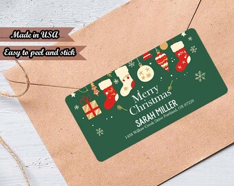 18 BULK Christmas Stickers | Santa Gift Labels | Personalized Waterproof Finish