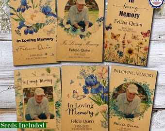 Personalized Memorial Seed Packets: Wildflower Forget-Me-Not Favors