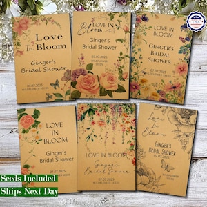 Bridal Shower Favors/Custom Wildflower Seed Packets Party Favors/Eco Friendly Gifts/Let Love Grow/Let Love Bloom/Future Mrs Wedding Favors