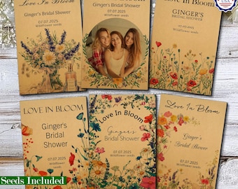 Bridal Shower Seed Packet Favors/Custom Bridal Shower Guest Favors/Personalized Wildflower Seed Favors for Bridal Shower Party/Bulk Favors