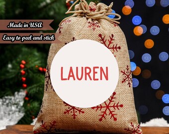 Personalized Merry Christmas Labels | Glossy Waterproof Stickers for Gifts
