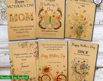 Happy Mother's Day Seeds Favor/Mothers Day Party Favors/Celebrate Mom Gifts/Mothers Day Gifts Bulk Seed Packets/Mothers Day Gift for Church