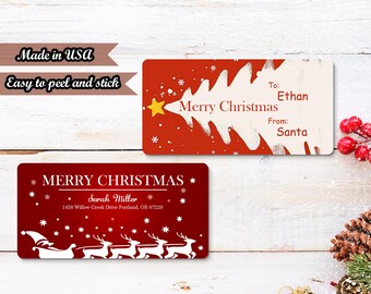 RUSH Custom Christmas Stickers | Santa Design | Waterproof Glossy Finish
