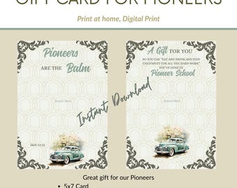 Carte-cadeau imprimable Pioneer School - aquarelle voiture vintage - téléchargement immédiat - modifiable - idée cadeau unique - carte imprimable 5 x 7